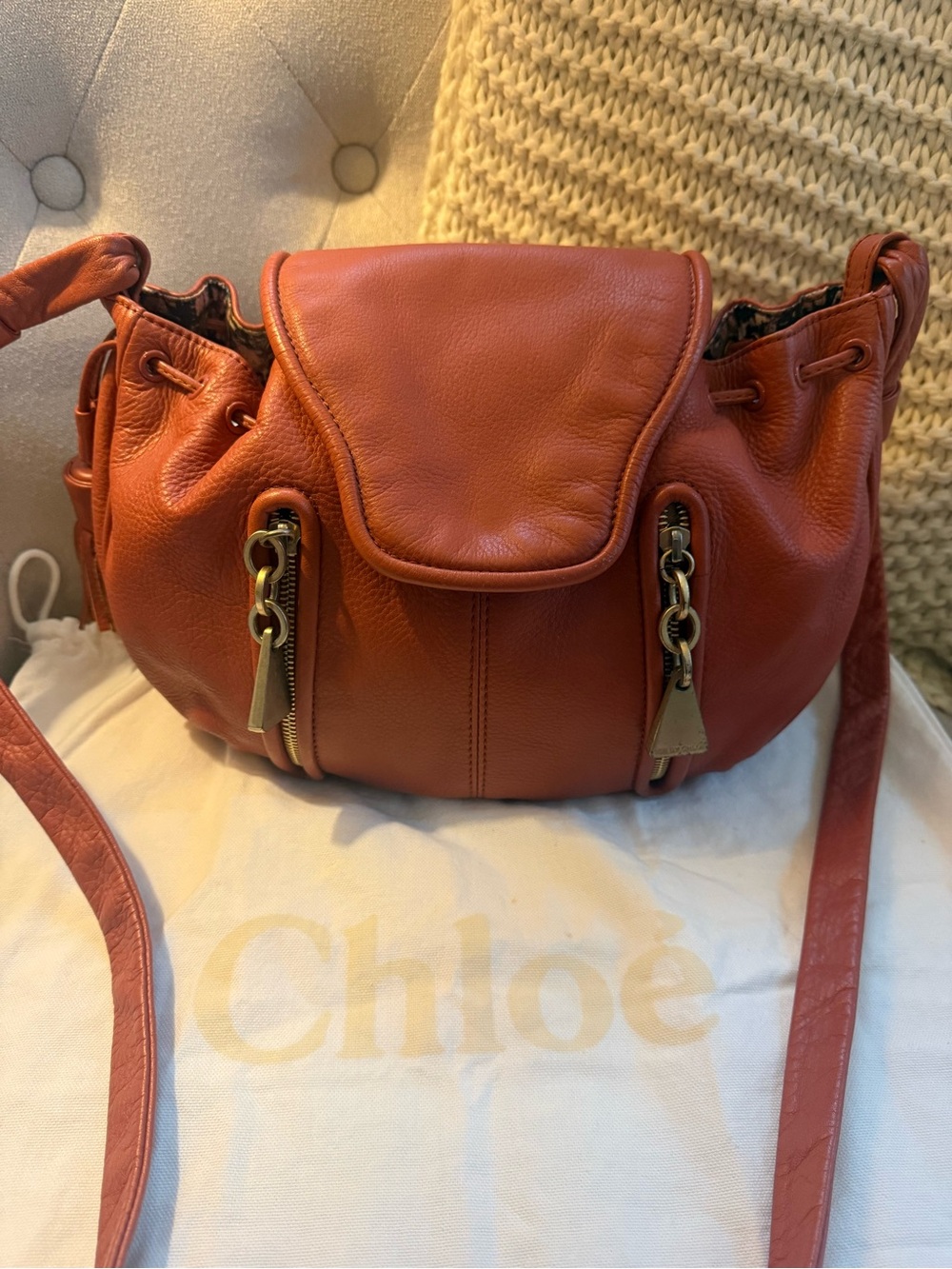 See By Chloé Burnt Orange Leather Crossbody Bag